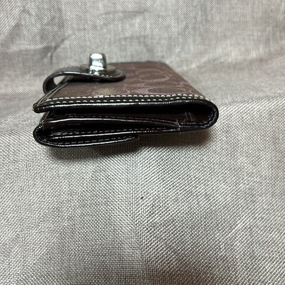 COACH Signature Slim Envelope Credit Card Wallet Chocolate Brown - Picture 6 of 10